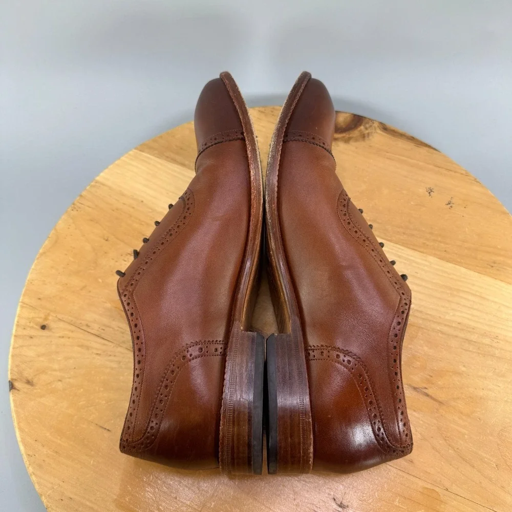 Beckett Simonon Durant Oxfords Mens Size 11 Dress Shoes Brown Leather Cap Toe